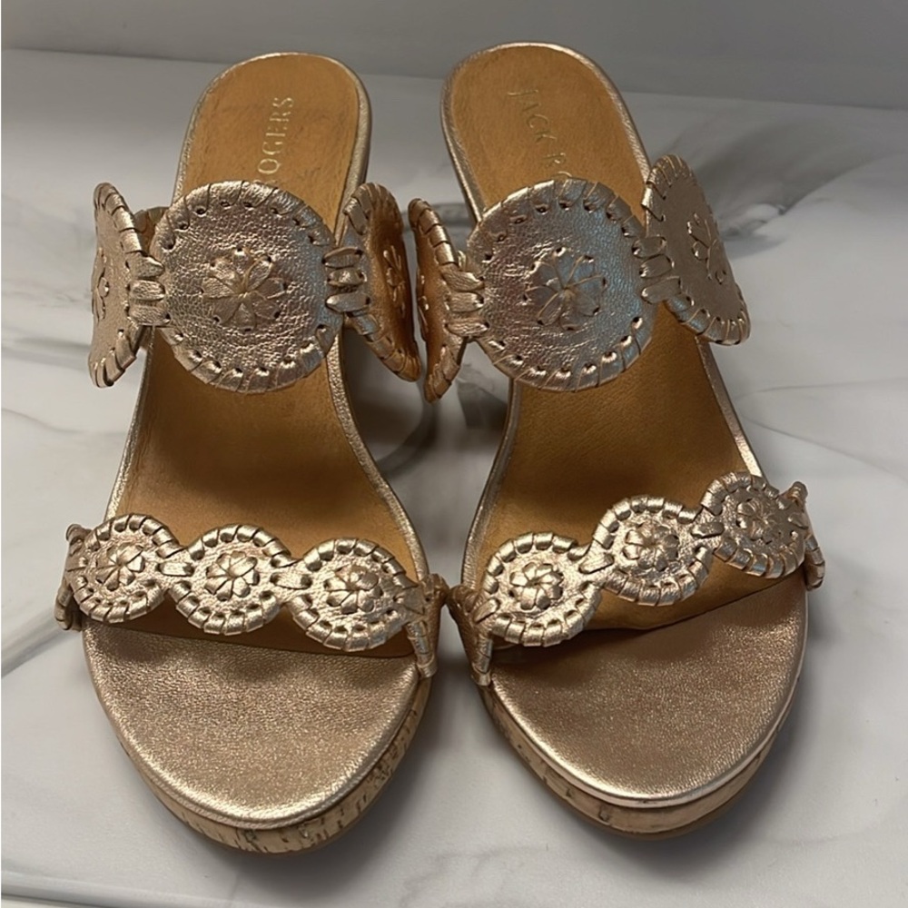 Jack Rogers Gold Medallion Sandals Elegant Design